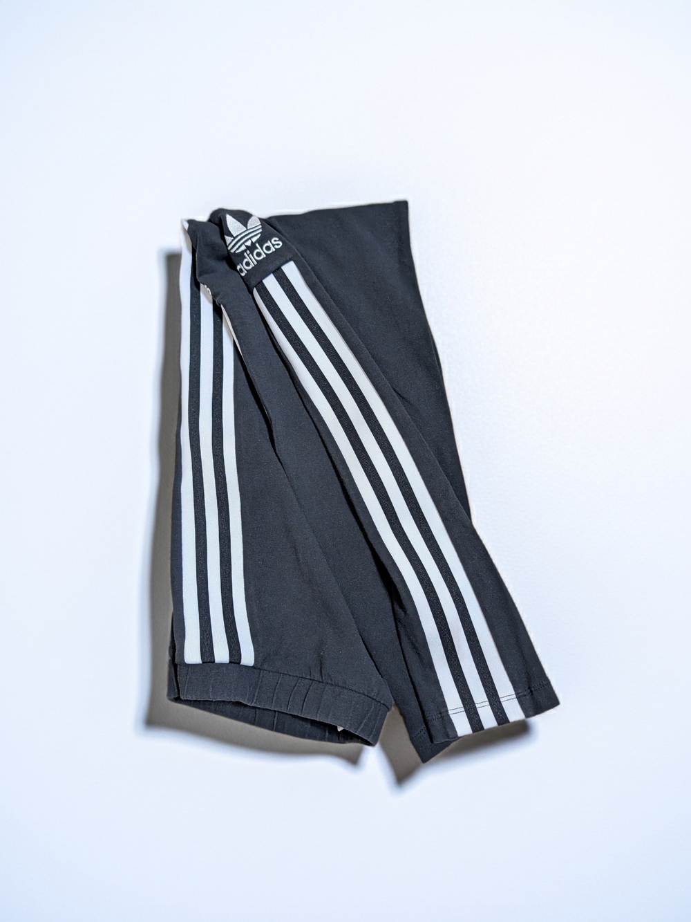 Adidas Women's Black Track Pants with White 3-Stripes